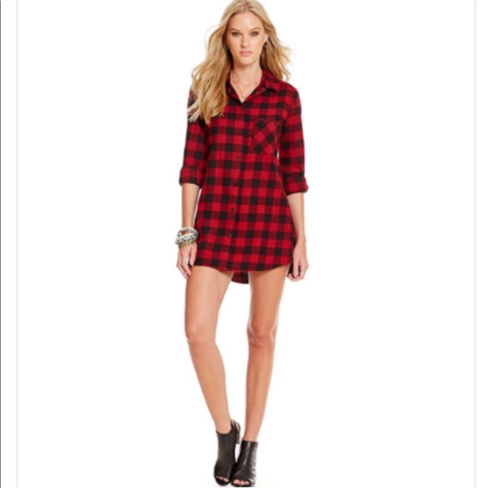 Sanctuary Buffalo Plaid Red Dress XS